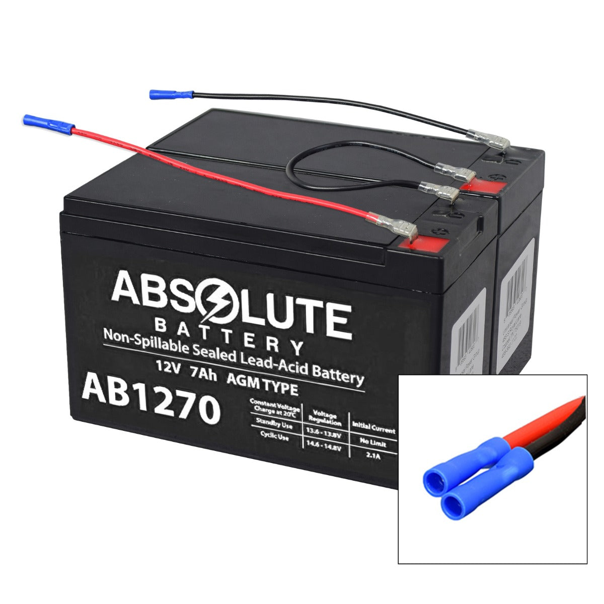 24 Volt Battery Pack for the MotoTec MT-MR Mini Racer V2 & MT-MB Mini Bike, showcasing a black battery with red and blue wires, highlighting its key components and connectivity.