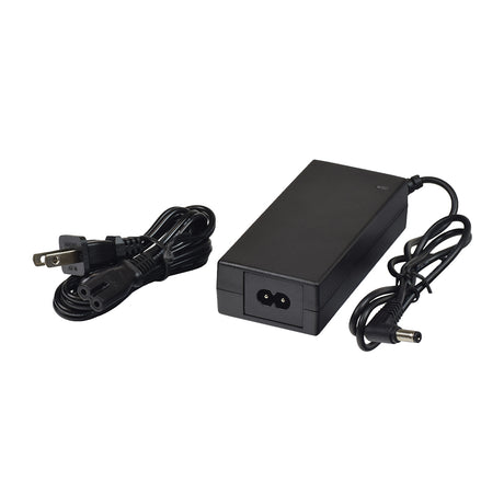 24 Volt 2.0 Amp 2.5mm ID Coaxial GC99D060029 Battery Charger for Shoprider Scootie and Sunrunner S Mobility Scooters, featuring a black power cord with a coaxial connector and LED indicators.