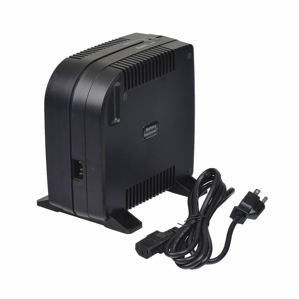 24 Volt 8.0 Amp XLR EA1230B (A24080-10D) Battery Charger with LED indicators, black cable, and 3-pin XLR connector for mobility scooters and power chairs.