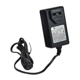 24 Volt 600 mA (0.6 Amp) 3-Prong Battery Charger for the MotoTec MT-MR Mini Racer V2, featuring a black power cord with a white label and a close-up of the black charger plug.