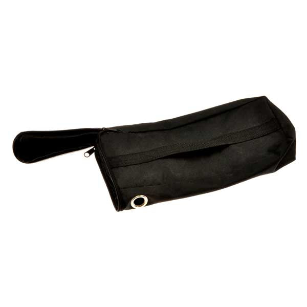 Battery Bag for 24 Volt 10 Amp Currie Scooters, featuring a black fabric design with a handle and zipper, specifically designed to house and secure Currie battery packs.