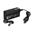 24 Volt 4.0 Amp XLR HP8204B Battery Charger for Merits Mobility Scooters & Power Chairs shown with an attached cable and XLR connectors, ideal for quick recharging and automatic shutoff.