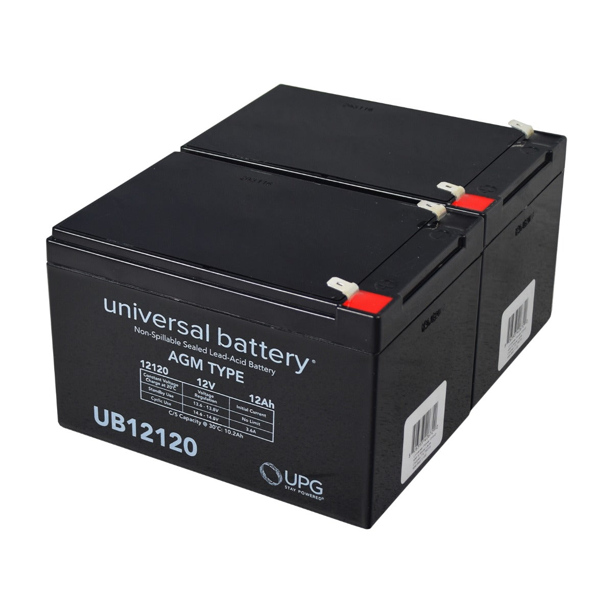 Standard Battery Box for the Golden Buzzaround LT (GB107D), featuring a close-up of a black rectangular battery with white text, barcodes, and labels.