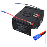 12 Ah 24 Volt UB12120 AGM Battery Pack with connected red and blue wires, suitable for recreational and mobility scooters.