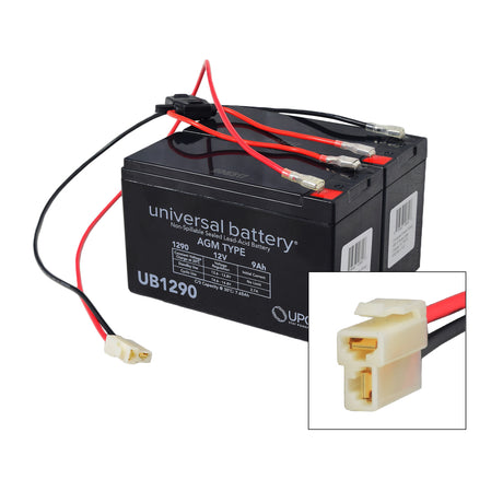 24 Volt Battery Pack for the Pulse ATV Quad Ride-On (Black & Red Version Model # 166101) featuring a black battery with red and black wires and a white connector.