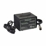 24 Volt 3.0 Amp XLR MB-24/3 Battery Charger for Shoprider Mobility Scooters, featuring a black charger unit with an attached power cord and visible LED indicators.