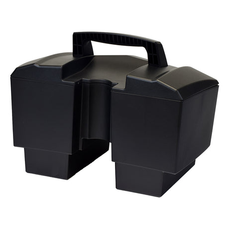 High Capacity (18 Ah - 22 Ah) Battery Box Assembly for Drive Scout DST scooters; a black plastic container with a handle, designed for enhanced run time and compatible with Drive Spitfire Scout models.