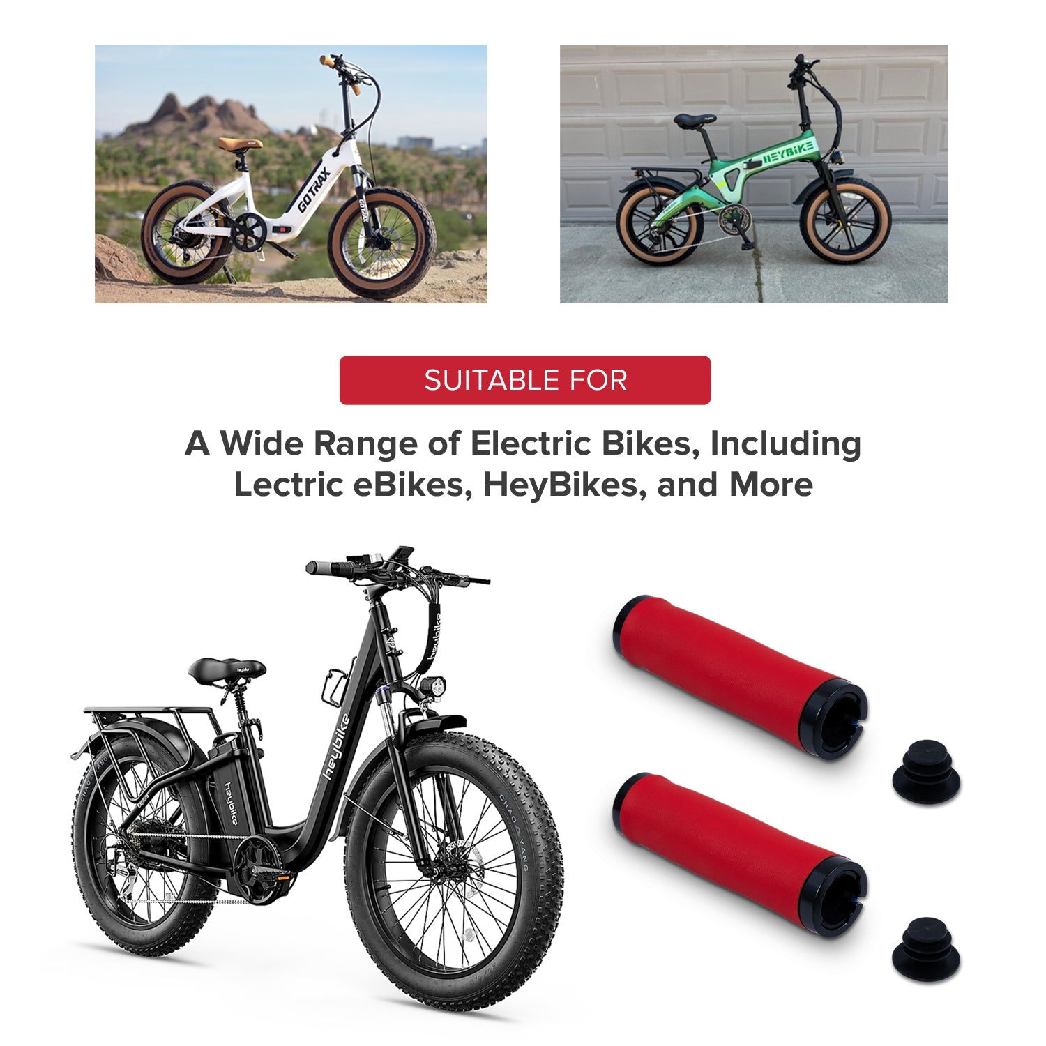 Handlebar Grip Set with Clamps for Electric Bicycles