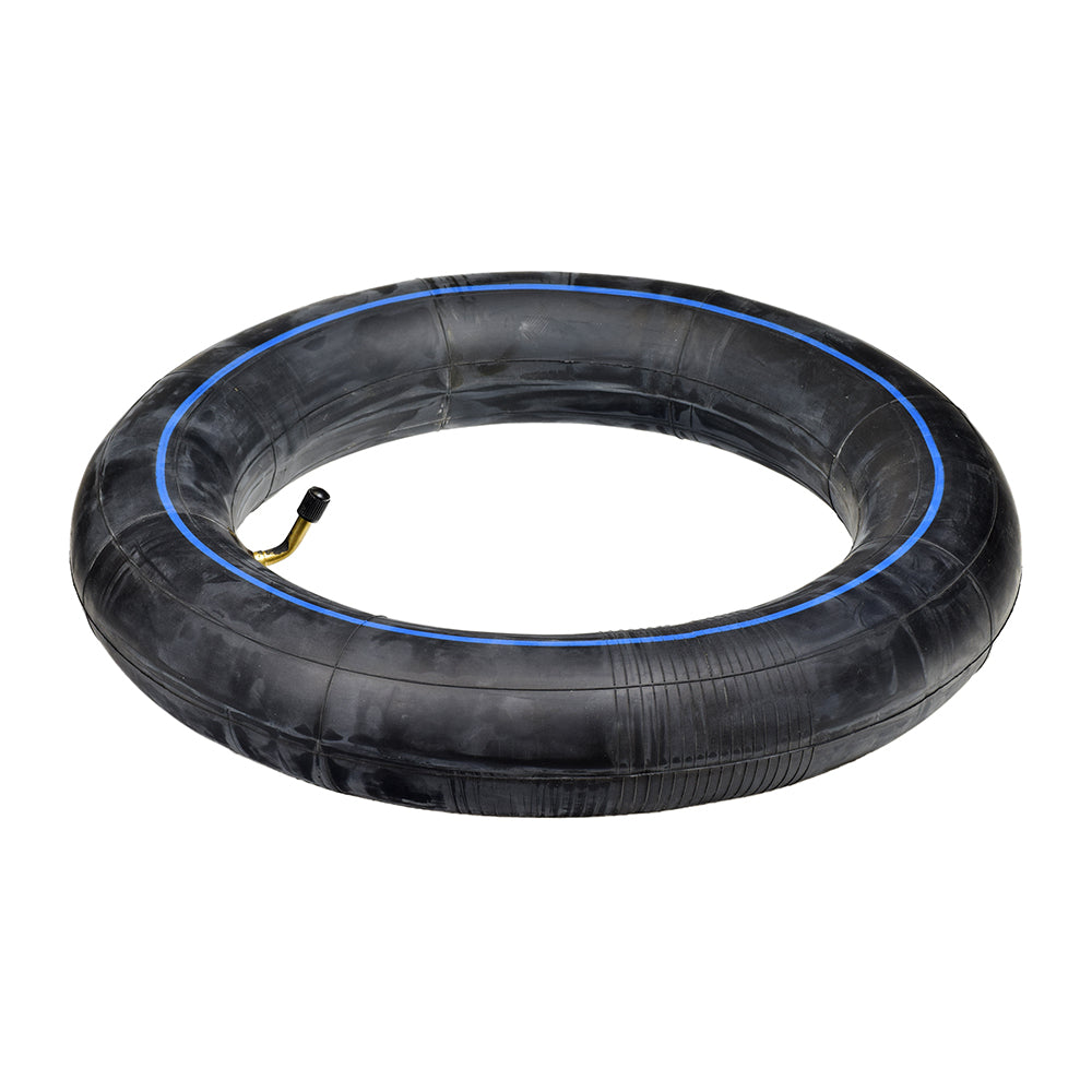 2.75/3.00-10 (90/65-10) Inner Tube for Coolster Dirt Bikes, featuring a black rubber tube with blue lines and a 90-degree valve stem, designed for 70cc and 110cc models.