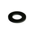 3/8x3/4x1/16 Black Nylon Flat Washer (1049527) with multiple holes, used in Invacare footrest assemblies for Pronto, TDX power chairs, and Tracer manual wheelchairs.