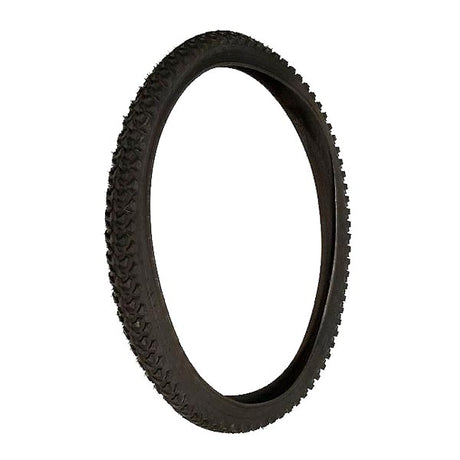 26 x 1.95 Tire with Knobby Tread for eZip & IZIP Mountain Trailz Electric Bicycles, shown in close-up with detailed tread pattern, suitable as the OEM replacement for optimal off-road performance.