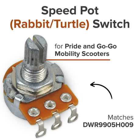 Speed Pot (Rabbit/Turtle) Switch for Pride and Go-Go Mobility Scooters (DWR9905H009)