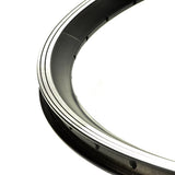 26 Double Wall Electric Bike Rim close-up, showcasing the black and silver metal design, ideal for Smart Pie or Magic Pie electric hub motors, including a rubber spoke nipple gasket.