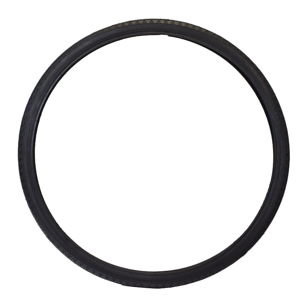 26x1-1/2 Black Street Bicycle Tire with K125 Tread, featuring a classic design and shallow grooves, ideal for road conditions. Perfect replacement for classic street bikes.