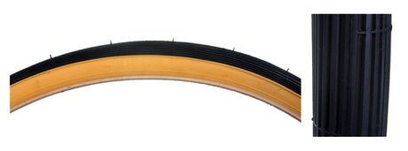 Close-up of the 26x1-3/8 Street S6 Bicycle Tire from Sunlite, showing its detailed tread pattern and robust build, ideal for replacing old bike tires with a reliable, popular option.