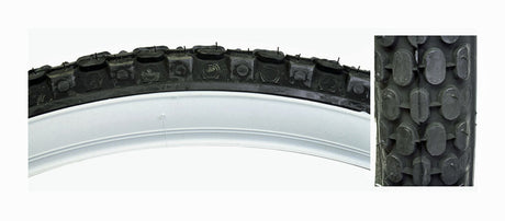 Close-up of the Sunlite 26x2.125 Cruiser CST693 Bicycle Tire, showcasing its detailed tread pattern and robust synthetic rubber construction.