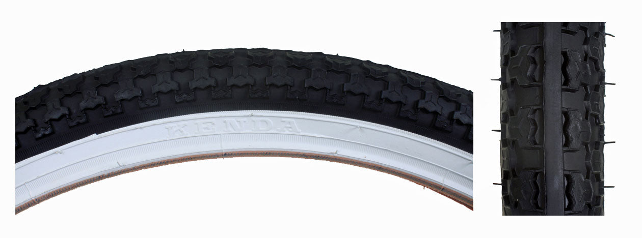 Close-up of a 26x2.125 MTB Raised Center Bicycle Tire from Sunlite, highlighting the tread pattern and durable rubber material. Ideal for mountain biking and available at Monster Scooter Parts.