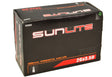 26x3.5 Bicycle Inner Tube with 32mm Presta Valve from Sunlite in a black box with red text, ideal for replacing old bike inner tubes for smooth rides.