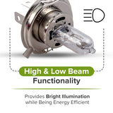 12 Volt 35/35W Watt H4 High/Low Beam Headlight Bulb with P43T Base