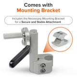 Gray Aluminum Wheel Lock with 1" Rear Clamp for 7/8" Tube Wheelchairs