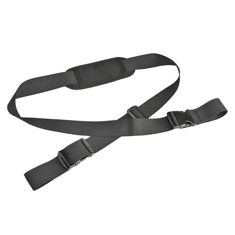 Nylon Shoulder Carrying Strap for Folding Scooters featuring a black strap with adjustable pinch buckles for versatile length adjustments. Ideal for carrying Xiaomi Mi M365, Swagtron Swagger, and other folding scooters.