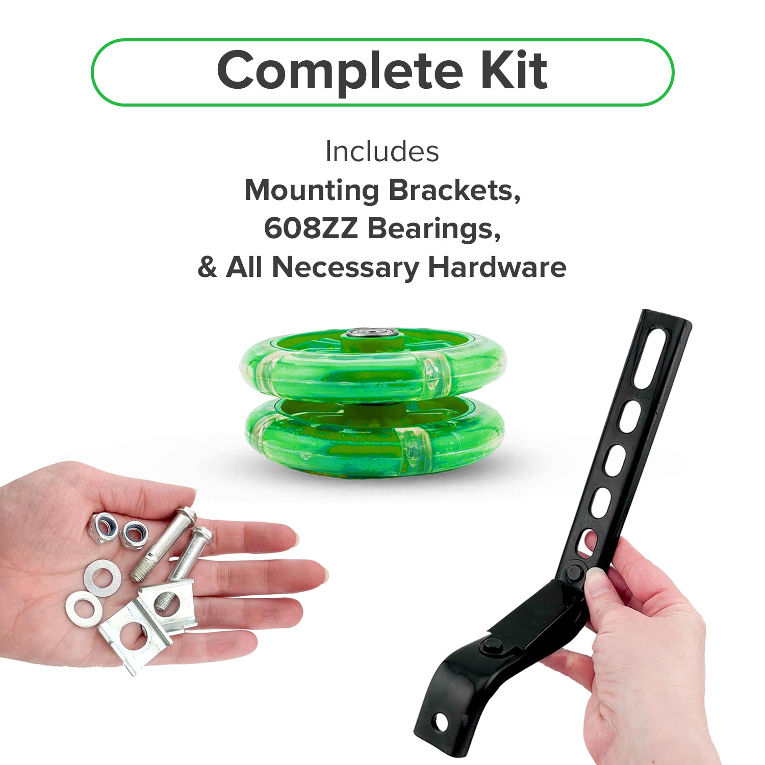 Training Wheels with Brackets & Hardware (Set of 2)
