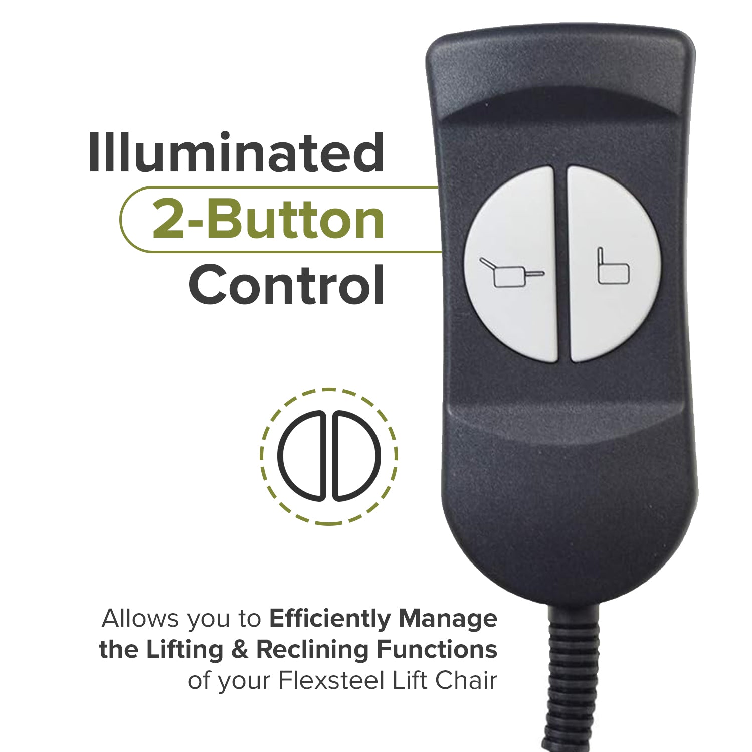 Limoss 2-Button Hand Control for Flexsteel Lift Chairs