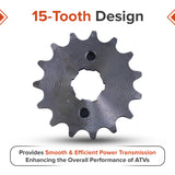 #420 Chain - 15 Tooth Front Sprocket for 50cc, 110cc, 125cc, & 140cc Pit Dirt Bikes & ATVs with 20 mm Shaft
