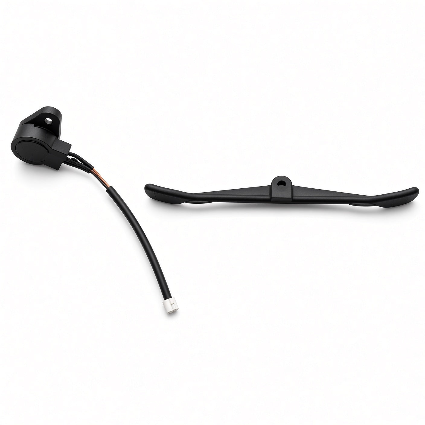 Throttle pot and lever for the Golden Buzzaround CarryOn GB120 scooter, a black plastic assembly with attached cable, mounted on the tiller.