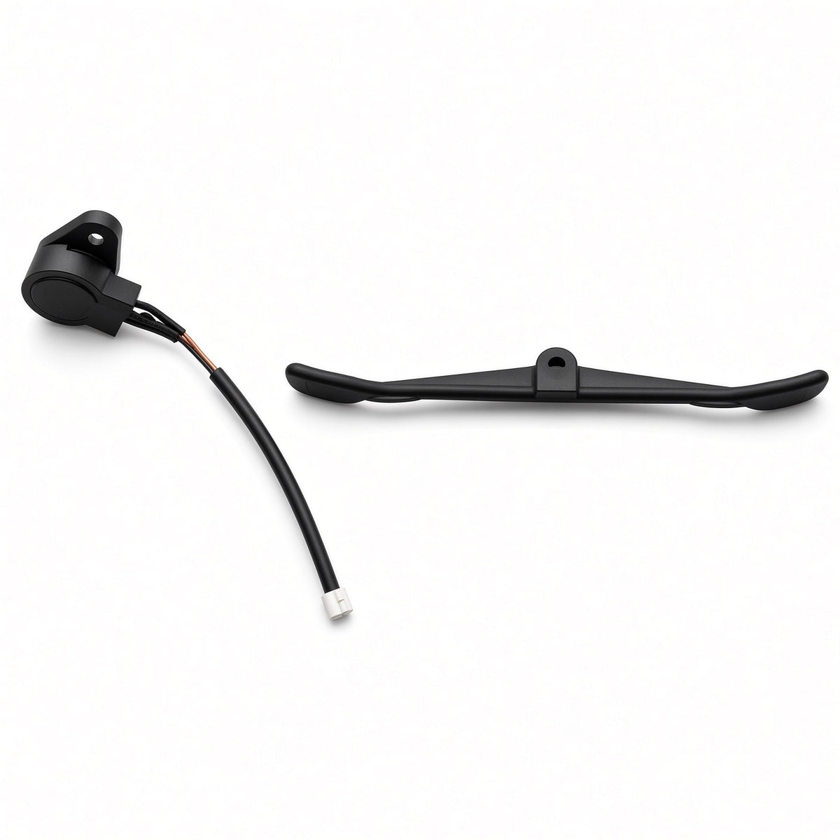 Throttle pot and lever for the Golden Buzzaround CarryOn GB120 scooter, a black plastic assembly with attached cable, mounted on the tiller.