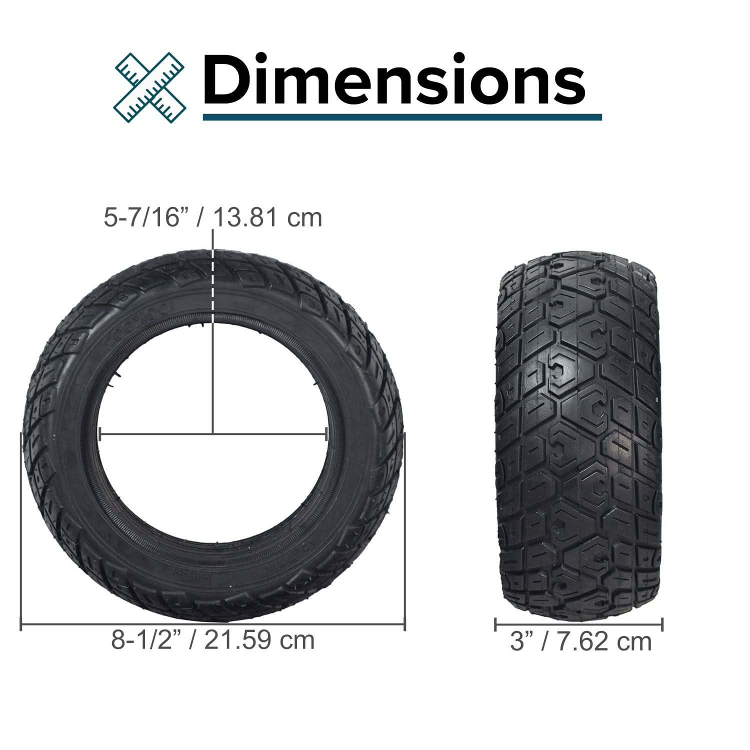 8.5" (200x90) Solid Tire for the Gyroor Warrior G2 Self-Balancing Hoverboard