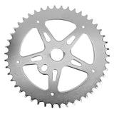 3/32 Single Chain Sprocket: a silver metal gear with a central hole, ideal for bikes and scooters, enhancing performance and compatibility with various models from Sunlite.