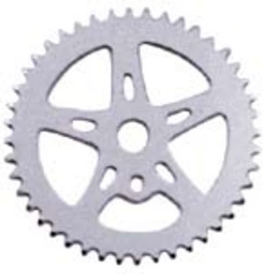 Close-up of the 3/32 Single Chain Sprocket, showcasing its precise gear teeth, ideal for scooters and bikes. This metal sprocket by Sunlite is a durable and practical accessory for various vehicles.