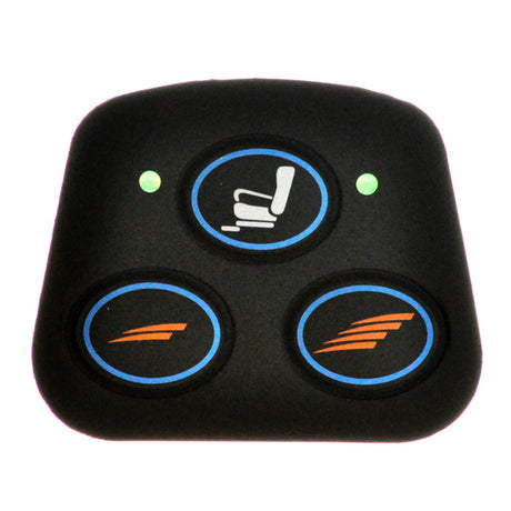 Keypad for 3 Key VSI Joystick Controller with Rear Lighting, showing a black remote control with various buttons and icons designed for Pride Mobility scooter models.