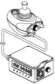 3 Key Microdrive Joystick Controller assembly line drawing, featuring the joystick and controller components. Ensure compatibility with Pride Mobility models CTLDC1369 and ELEASMB4368 before purchasing.