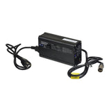 24 Volt 5.0 Amp XLR PF2405 Battery Charger for Shoprider Streamer Power Chairs, featuring a black power supply with attached wires and a power cord, designed for charging various Shoprider models.