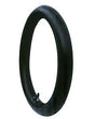 3.00-10 Scooter Inner Tube with Straight Valve Stem, shown flat and deflated, ideal for 10 scooter rims. The tube features a straight valve stem, emphasizing its latex-free, durable design.