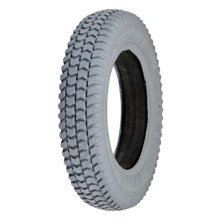 14x3 (3.00-8) Foam-Filled Mobility Tire (Flush Profile; 2.125 Bead Width) with Powertrax C248 Tread, featuring a knobby pattern and solid insert for scooters and power chairs, shown in close-up.