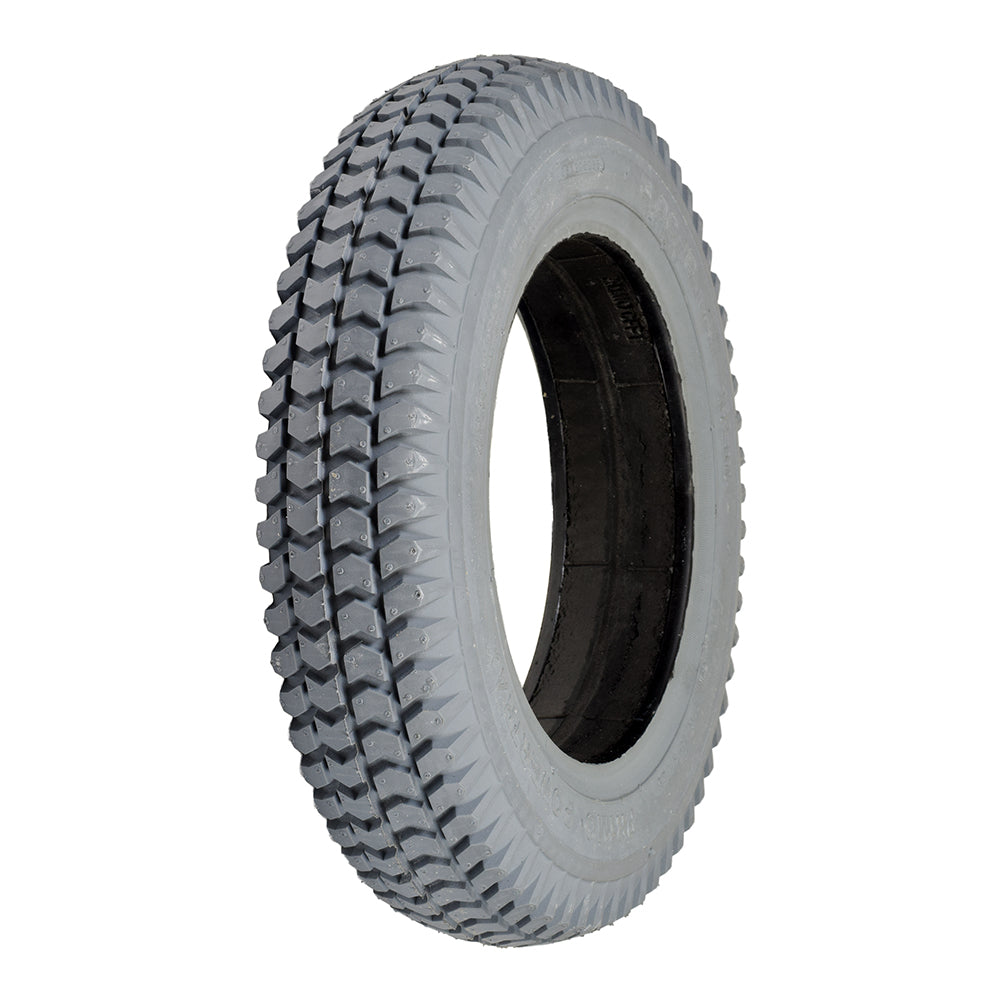 14x3 (3.00-8) Foam-Filled Mobility Tire features a smooth flush profile and Powertrax C248G Tread, showcasing its robust, flat-free design ideal for scooters or power chairs.