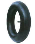 2.75/3.00-10 Scooter Inner Tube with Straight Valve Stem (Premium), featuring a black tire with blue lines, ideal for various scooter models and full-size street legal bikes.