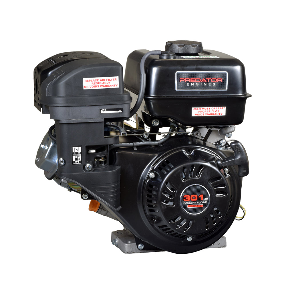 301cc 8 HP Engine for Mini Bikes, close-up view showing its robust design, cast iron cylinder, and user-friendly controls, ideal for motorsports and custom garage projects.