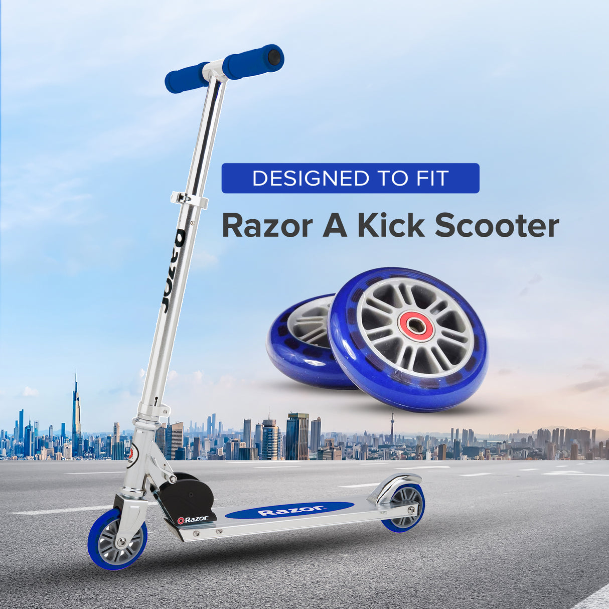 98 mm Razor A Kick Scooter Wheels with Bearings (Set of 2)