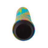 125 mm Rainbow Swirl Handlebar Grips for Bikes & Scooters, featuring a colorful cylindrical design with black ends and micro-ribbed texture for a positive grip and supple feel.