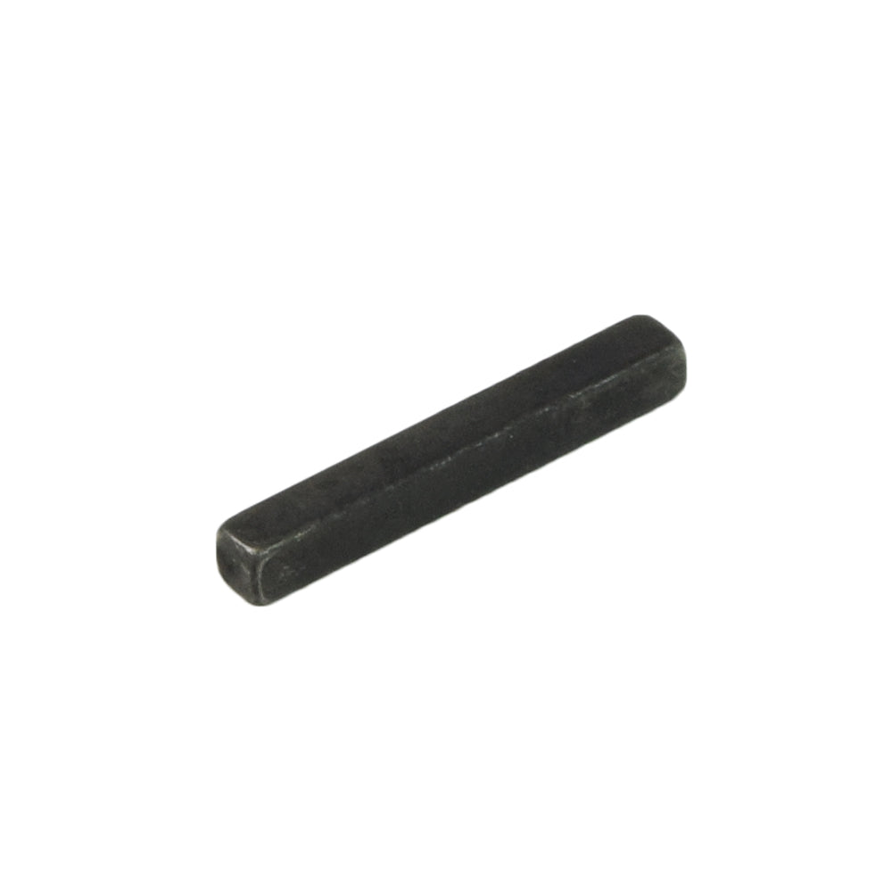 3/16 x 3/16 x 1-3/16 Axle Key: A small, black, square-cut metal bar essential for scooter drive wheel assembly.