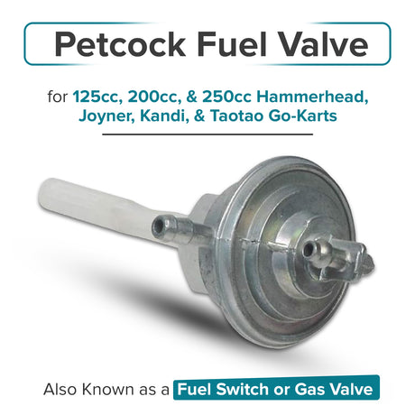 Petcock Fuel Valve for 125cc, 200cc, & 250cc Hammerhead Off-Road®, Joyner, Kandi, & Taotao Go-Karts