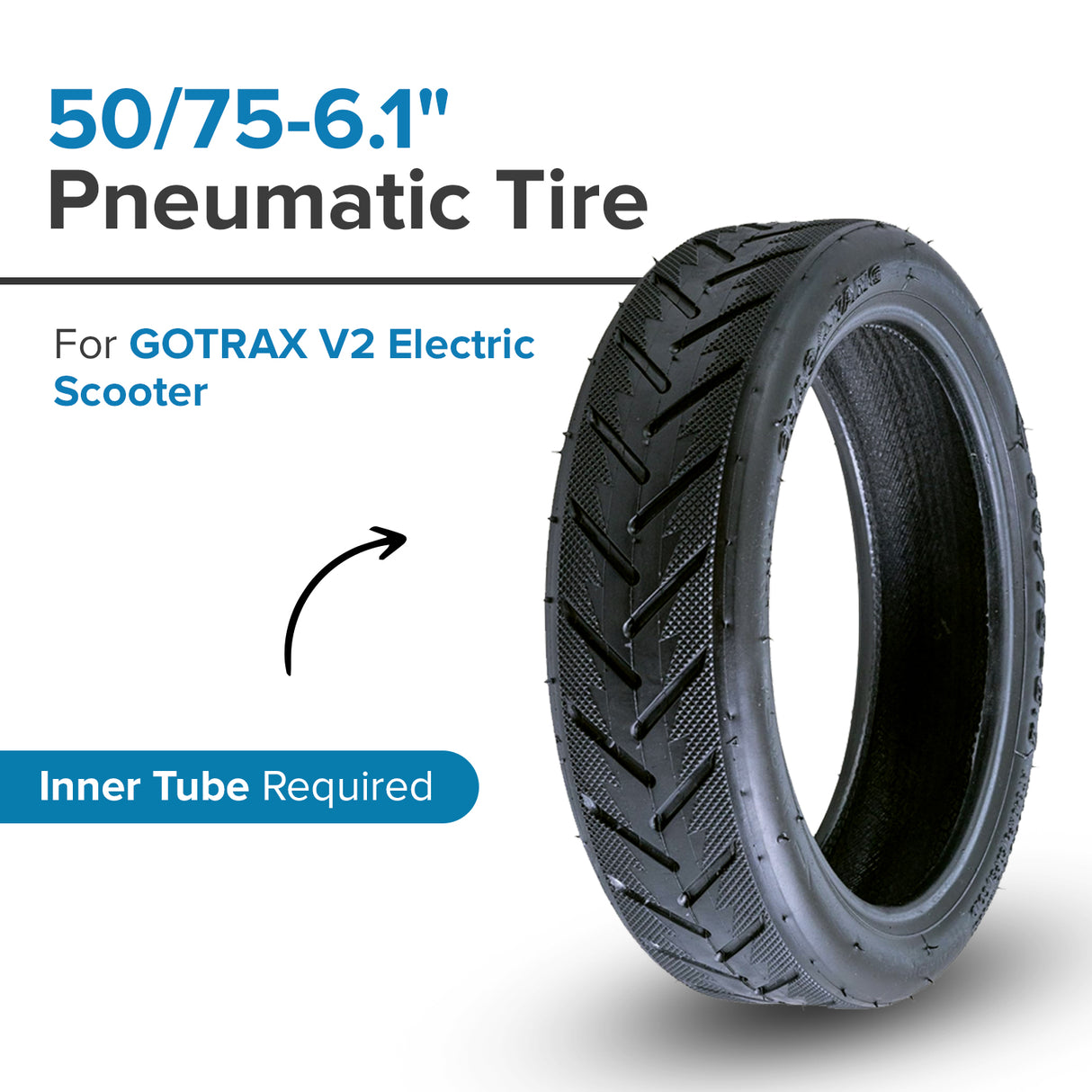 50/75-6.1" Pneumatic Tire for GOTRAX Electric Scooters