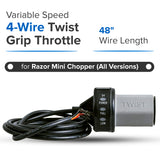 Razor Variable Speed 4-Wire Twist Grip Throttle with 48" Wires