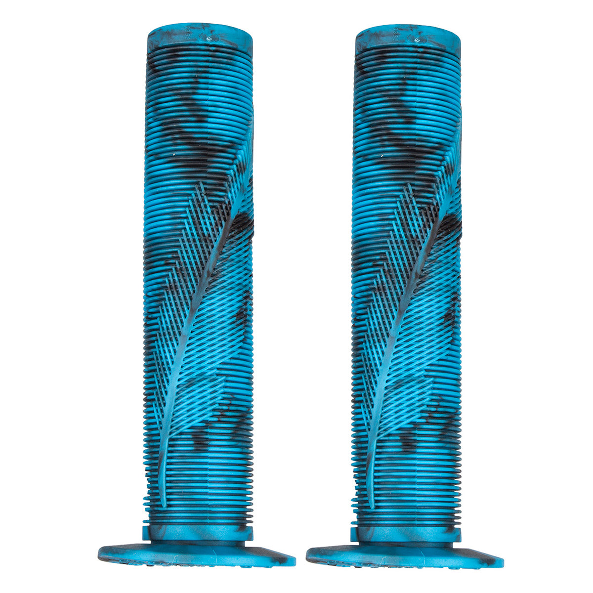 150 mm Grips for Fuzion Pro Kick Scooters (Set of 2) featuring a textured surface and flanged ends, shown in a close-up view highlighting the cylindrical shape and spiral design.