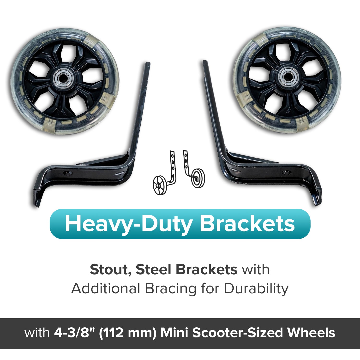 Training Wheels with Brackets & Hardware (Set of 2)
