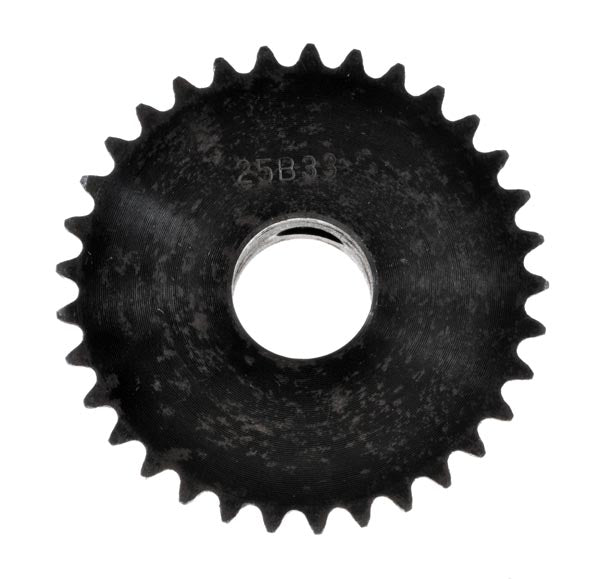 #25 Chain 33 Tooth Axle Sprocket for Bladez & Tanaka Gas Powerkarts, featuring a black metal gear with a central hole, designed for optimal performance.